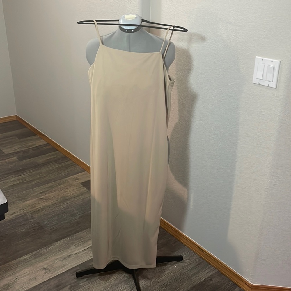 Tan slip dress